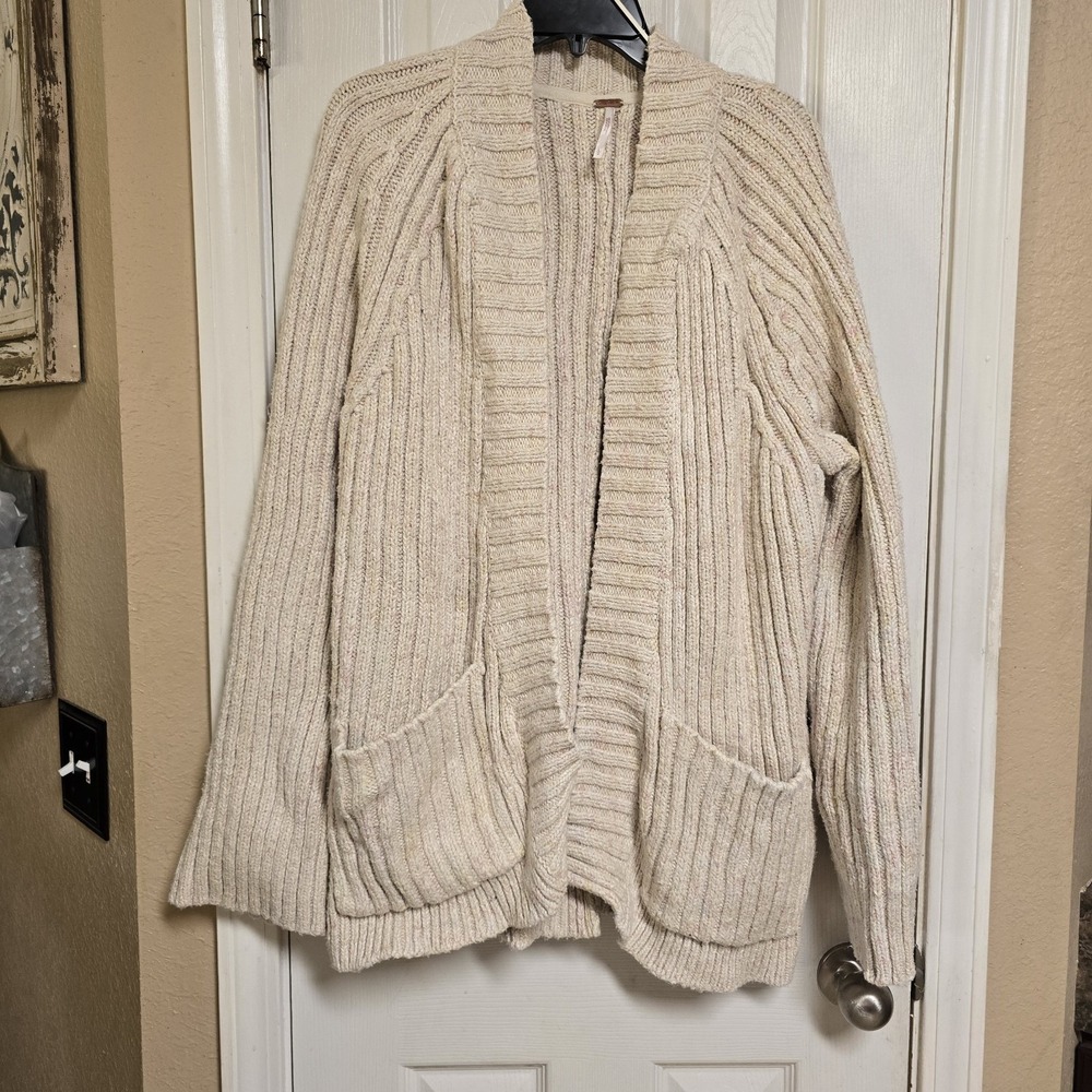 Women Free People Blossom Open Front Cardigan Size Large Chunky